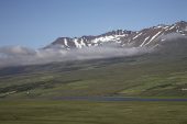 Low cloud in valley near Akureyri Iceland July 2009
