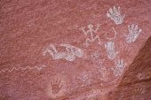 Native rock pictographs Canyon de Chelly National Monument Arizona USA