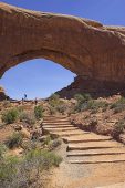 People at the North Widow Arches National Park Utah United States of America