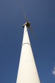 Wind turbine near Sao Barnabe Serra do Caldeirao Algarve Portugal February 2017