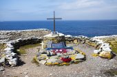 Memorial to HMS Sheffield Sea Lion Island Falkland Islands November 2015
