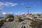 Memorial  to HMS Coventry near The Settlement and First Mountain Pebble Island Falkland Islands British Overseas Territory December 2016