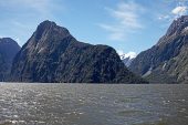 Mountains in Milford Sound Fiordland National Park South Island New Zealand