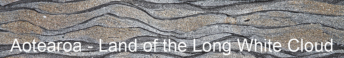 Layers in sedimentary rock Munro Beach South Island New Zealand