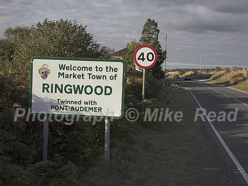 Ringwood sign Hampshire England