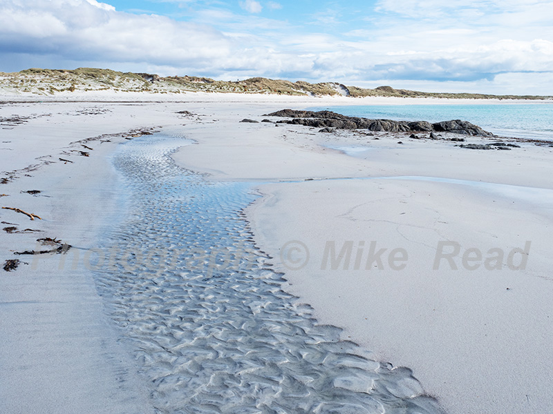 Traigh nam Faoghailean bay on the Balnarald RSPB reserve, North Uist, Outer Hebrides, Scotland, UK, May 2021