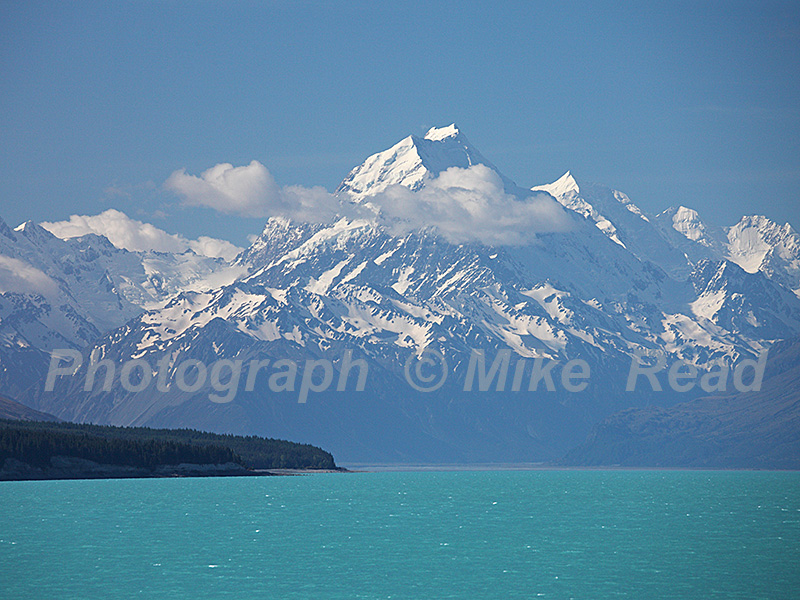 Lake Pukaki with Mount Cook beyond Southern Alps South Island New Zealand